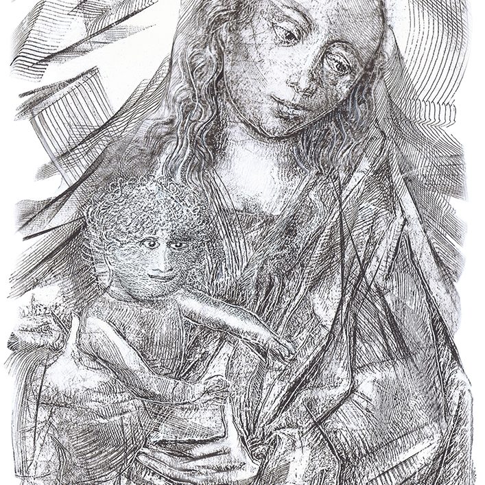La Vierge et Mozart enfant - Les portraits - Artiste Peintre Yannick Le Quilleuc