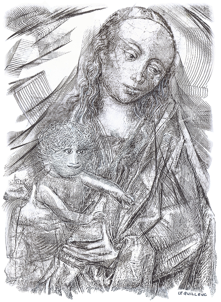 La Vierge et Mozart enfant - Les portraits - Artiste Peintre Yannick Le Quilleuc