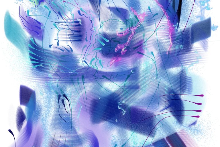 “Électrons libres” Le Quilleuc Artiste Peintre - tableau abstrait : “Électrons libres”