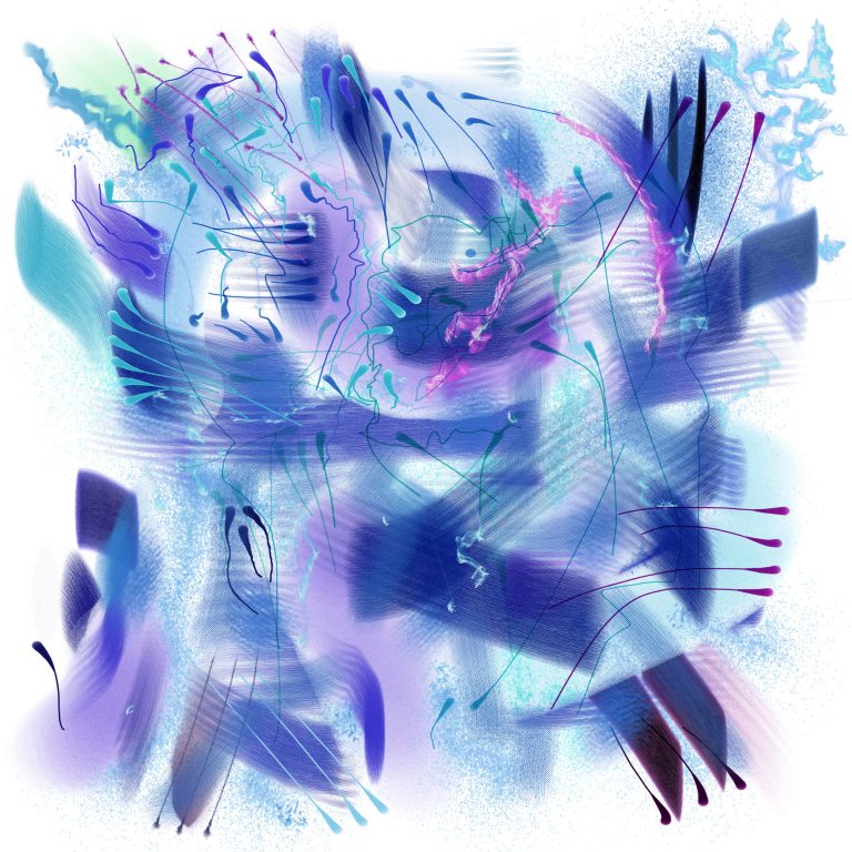 Le Quilleuc Artiste Peintre - tableau abstrait : “Électrons libres”