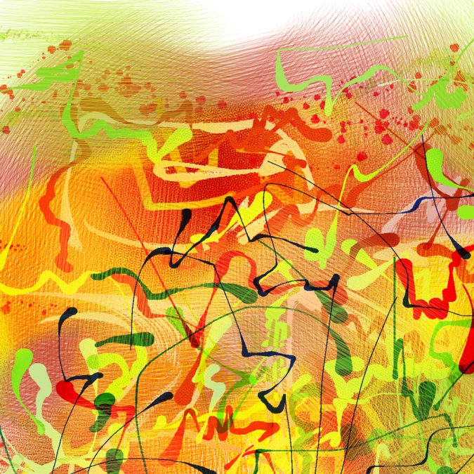 Le Quilleuc Artiste Peintre - tableau abstrait : “Aquarelle électrique”