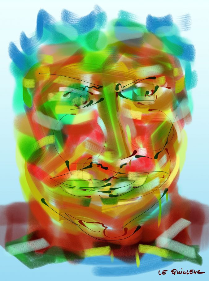 Le Quilleuc Artiste Peintre - Portrait : "Portrait furtif"