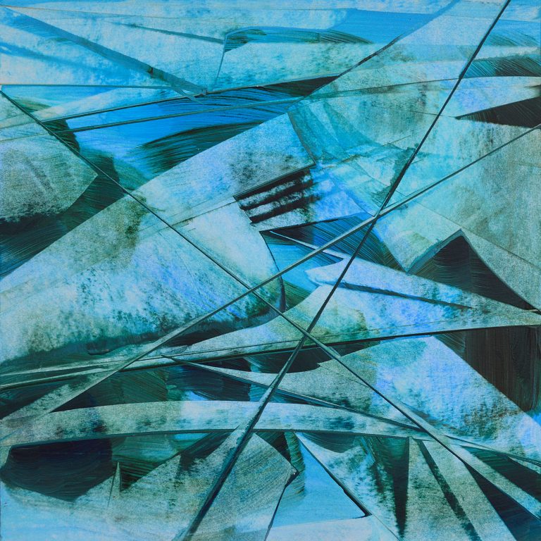 Tableau abstrait de l‘Artiste Peintre Yannick Le Quilleuc : “Barouf aux Minquiers”