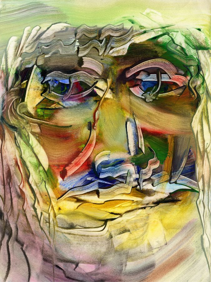 Le Quilleuc Artiste Peintre - Portrait abstrait : “La Mamma italienne”