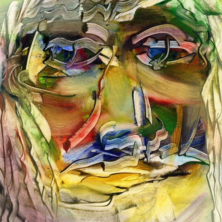 Le Quilleuc Artiste Peintre - Portrait abstrait : “La Mamma italienne”