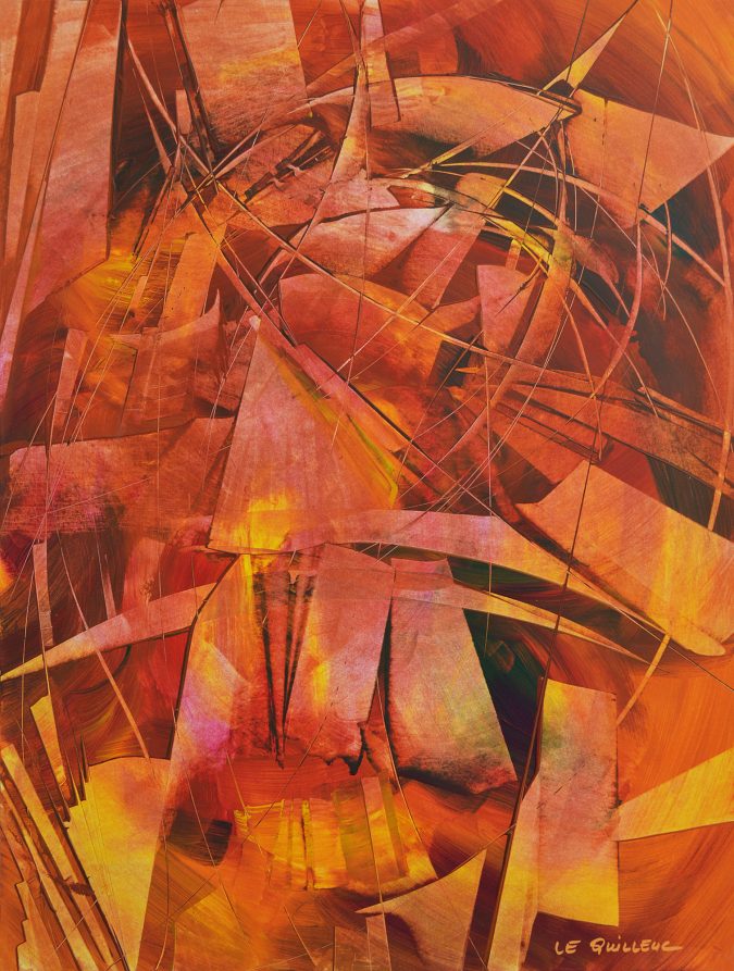 Peintre abstrait Le Quilleuc - “le moment du mouvement” Tableau acrylique de l'Artiste.