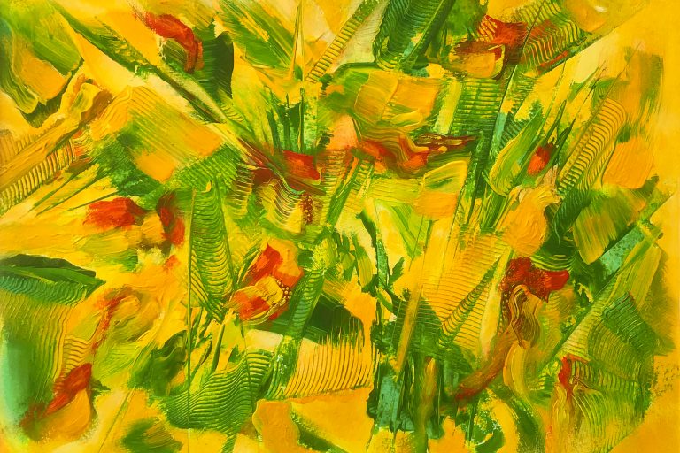 Three color’s vibes – tableau abstrait de l‘artiste peintre Yannick Le Quilleuc Yannick Le Quilleuc - Artiste Peintre