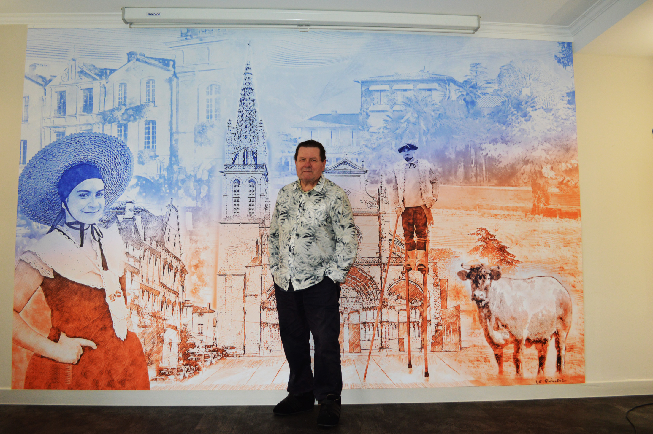 Yannick Le Quilleuc - Artiste Peintre - Fresque murale au Domaine de Fompeyre à Bazas